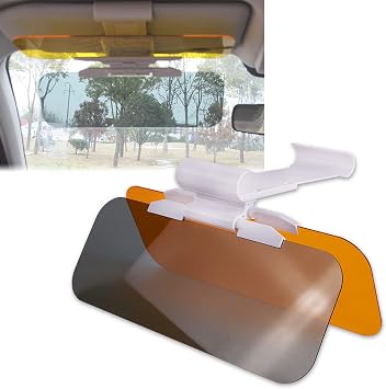 runmade 2 in 1 Automobile Sun Anti-UV Block Visor Day and Night Anti-Glare Sunshade Mirror Driving Goggles Shield