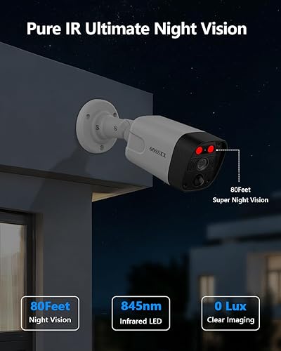 Miniatura 9 de OOSSXX 4K PIR Extender Cámara Exterior Interior Videovigilancia Seguridad Impermeable Cable Cámara POE, IP 4K 8MP, Visión Nocturna, Solo Extiende