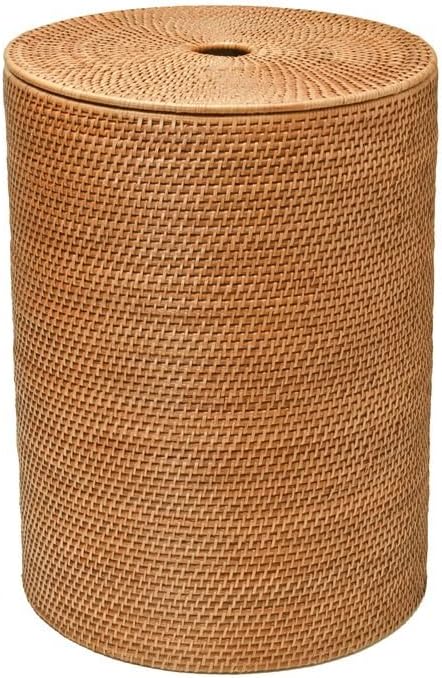 Kouboo Laguna Redondo ratán Cesta con Forro de algodón, Miel marrón