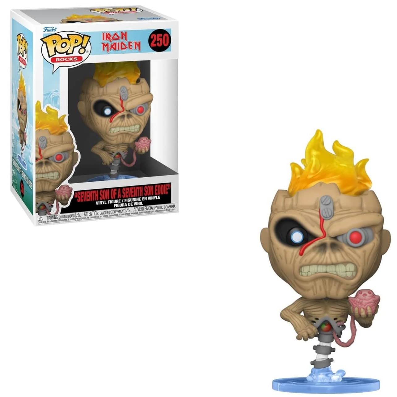 POP Iron [Maiden] Eddie - siódmy syn siódmego syna Funko winylowa figurka (w zestawie z kompatybilnym etui ochronnym), wielokolorowa, 9,5 cm