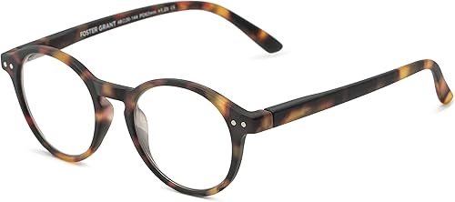 Foster Grant Everett Pop of Power - Gafas de lectura redondas con luz azul