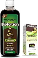 Kit Bioforzan 400ml Sabores Suplemento De Ferro Anemia + Complexo B 30ml Gotas - Arte