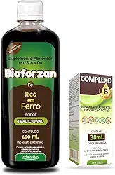 Kit Bioforzan 400ml Sabores Suplemento De Ferro Anemia + Complexo B 30ml Gotas - Arte
