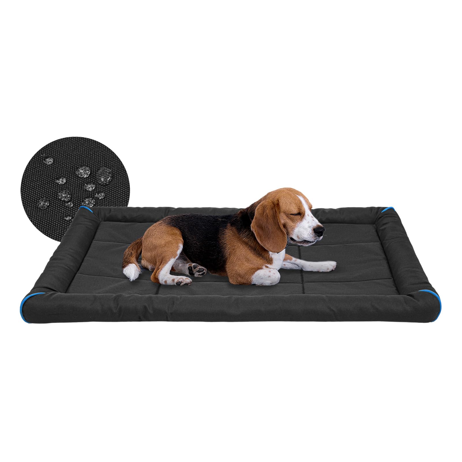 Miguel Cama para Perros Exterior Impermeable al Agua para Jaulas de Metal para Perros, Oxford Colchoneta Mascotas Duradera y Fácil de Limpiar, Ideal para Interiores como Exteriores(91cm/36inch Negra)