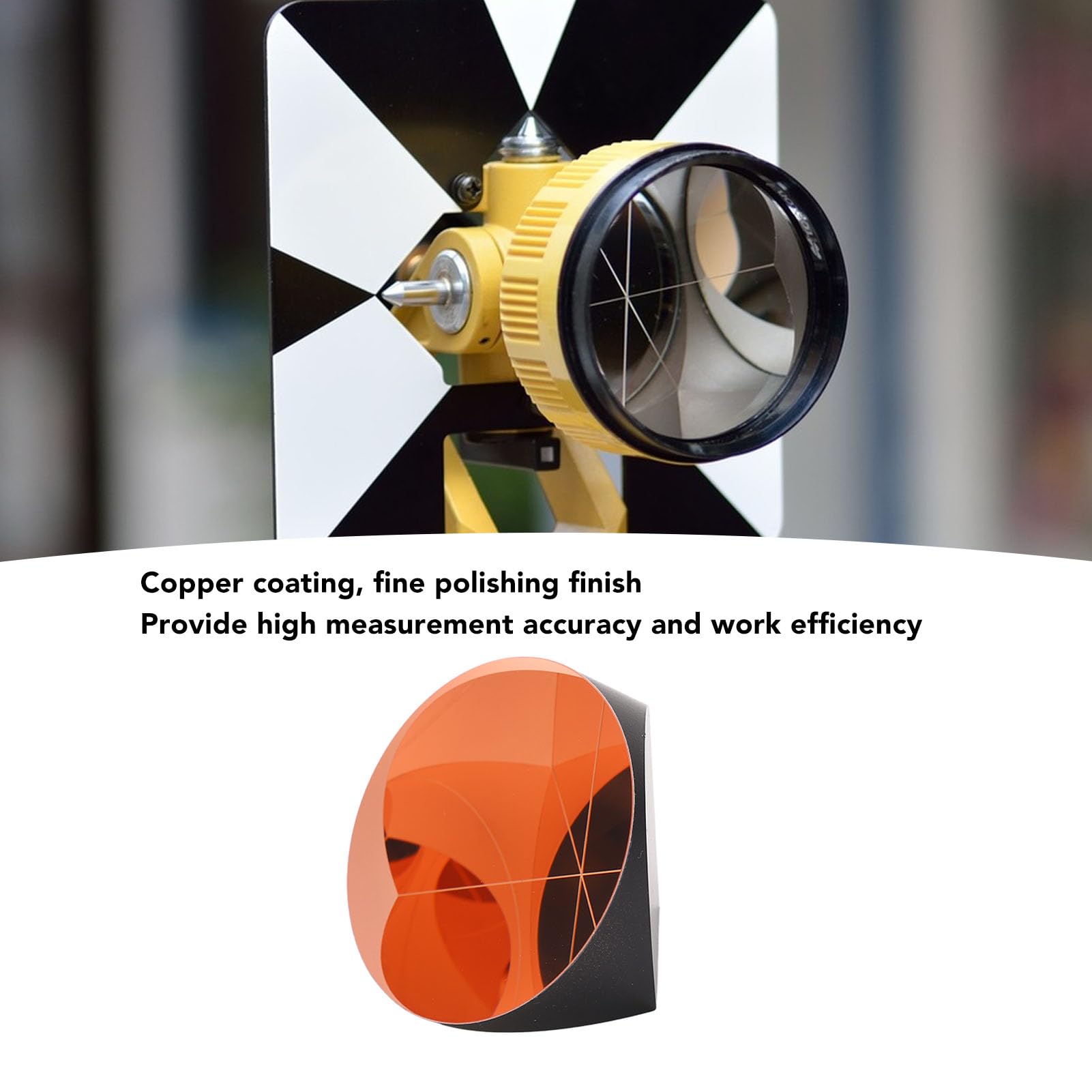 64mm Prism Lens, Optical Glass, High Measurement Accuracy, Wide Application, Copper Coated Conical Prism for Surveying and Mapping