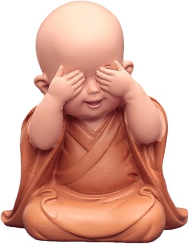 Kumprohu Estatua de Buda para bebé adorno de monje pequeño para niños estatua de Buda despreocupada lindo adorno de resina figura de monje