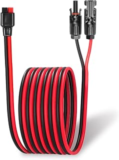 Ansoufien 10AWG Solar Connector to Anderson Adapter Cable, Solar Panel to Anderson Powerpole Extension Wire for Portable Power Station, Solar Generator, RV Battery 10FT