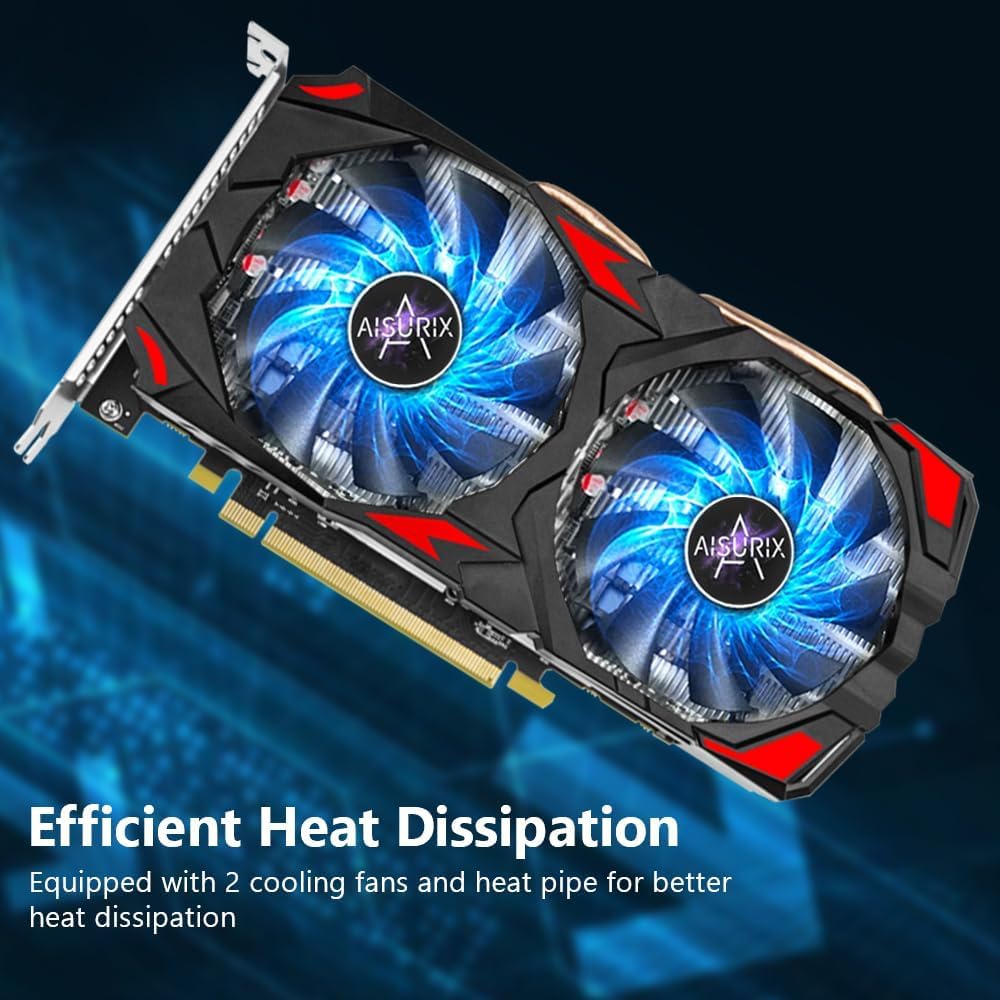 Kelinx Scheda grafica RX 590 da 8 GB, GPU da gioco 2048SP GDDR5 a 256 bit, scheda video da 8 GB con doppia ventola, 4K HD Ready, uscita HDMI/DP, PCIe 3.0 per PC Desktop Gaming Rig