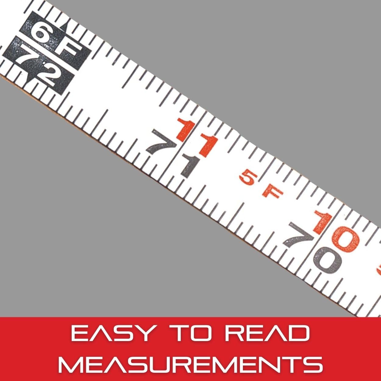 Starrett Measure Stix SM66W Steel White Measure Tape with Adhesive Backing, English Graduation Style, Left To Right Reading, 6' Length, 0.75" Width, 0.0625" Graduation Interval (1 PACK)