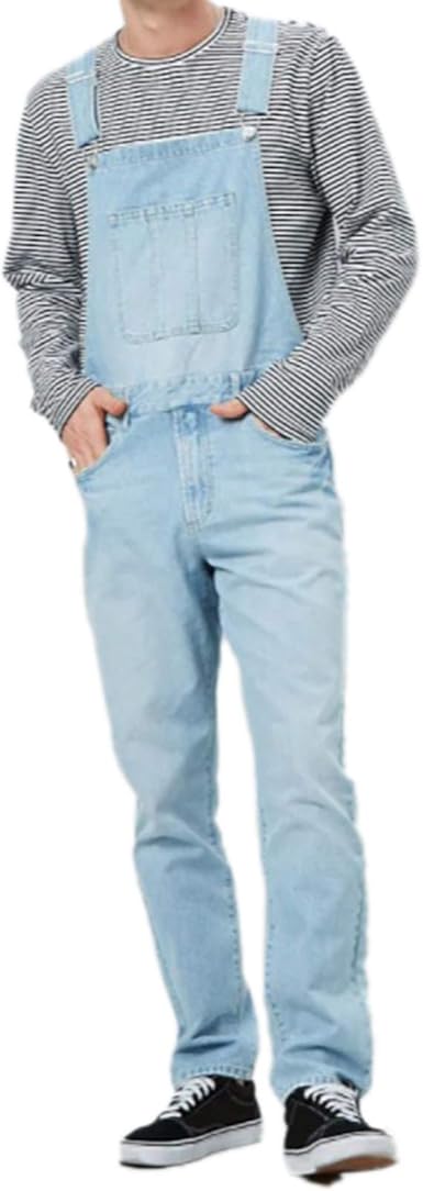 Salopette Denim Uomo - Jeans Slim Fit Comodo Per Lavoro E Tempo Libero - Foto 14