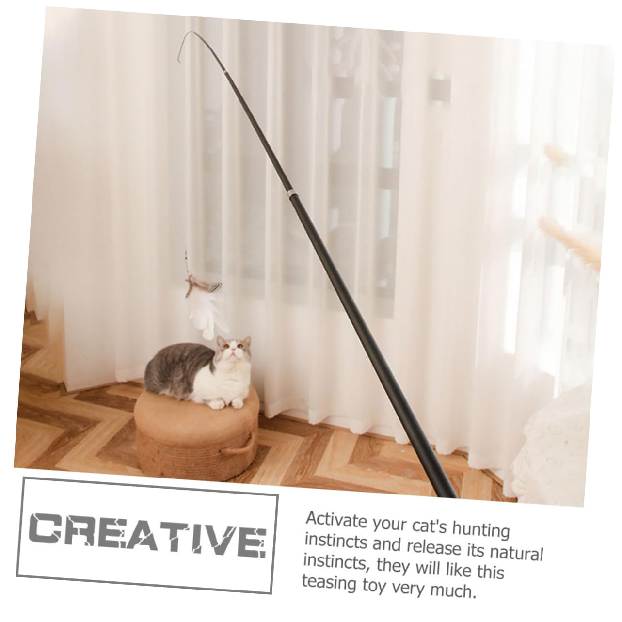Mipcase 8pièces Télescopique pour Chat Jouet Interactif avec Plume pour Activité Curiosité des Félins