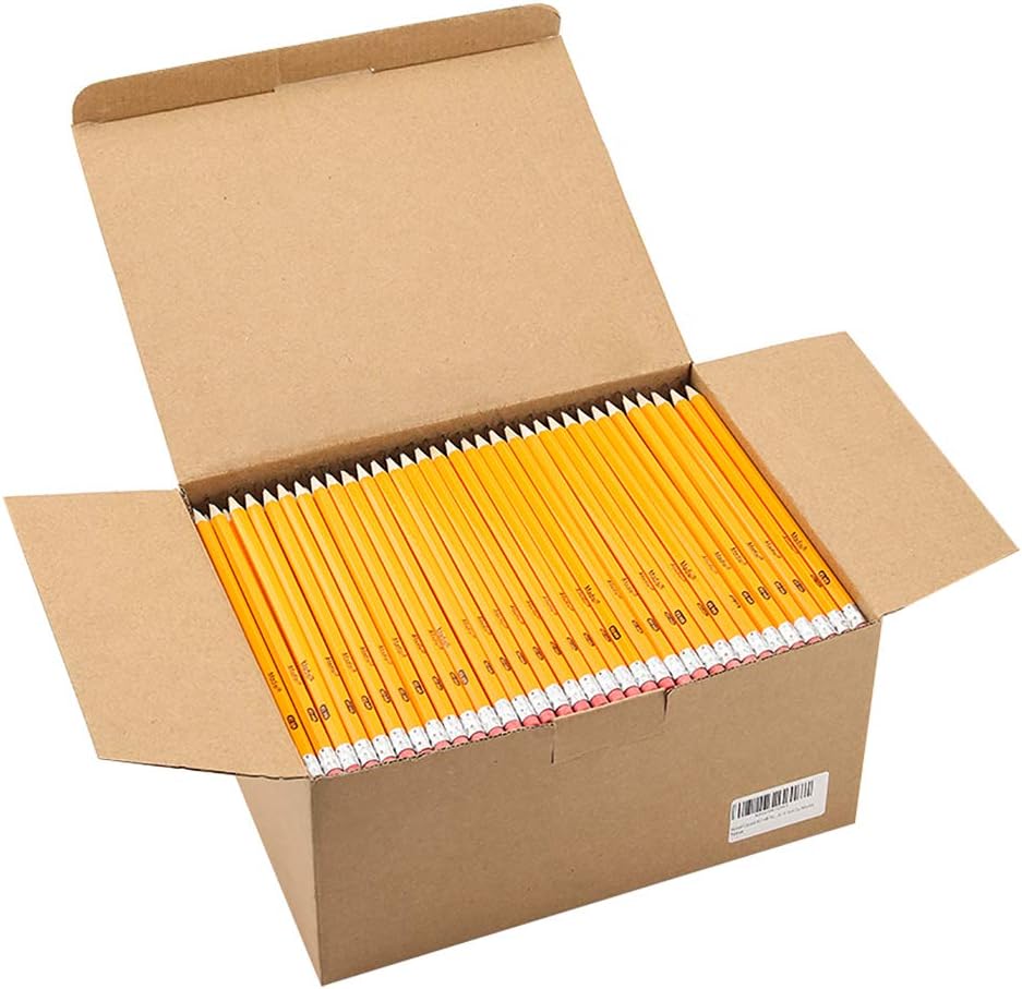 Wood-Cased #2 HB Pencils, Yellow, Pre-sharpened, Class Pack, 576 pencils in box by Madisi