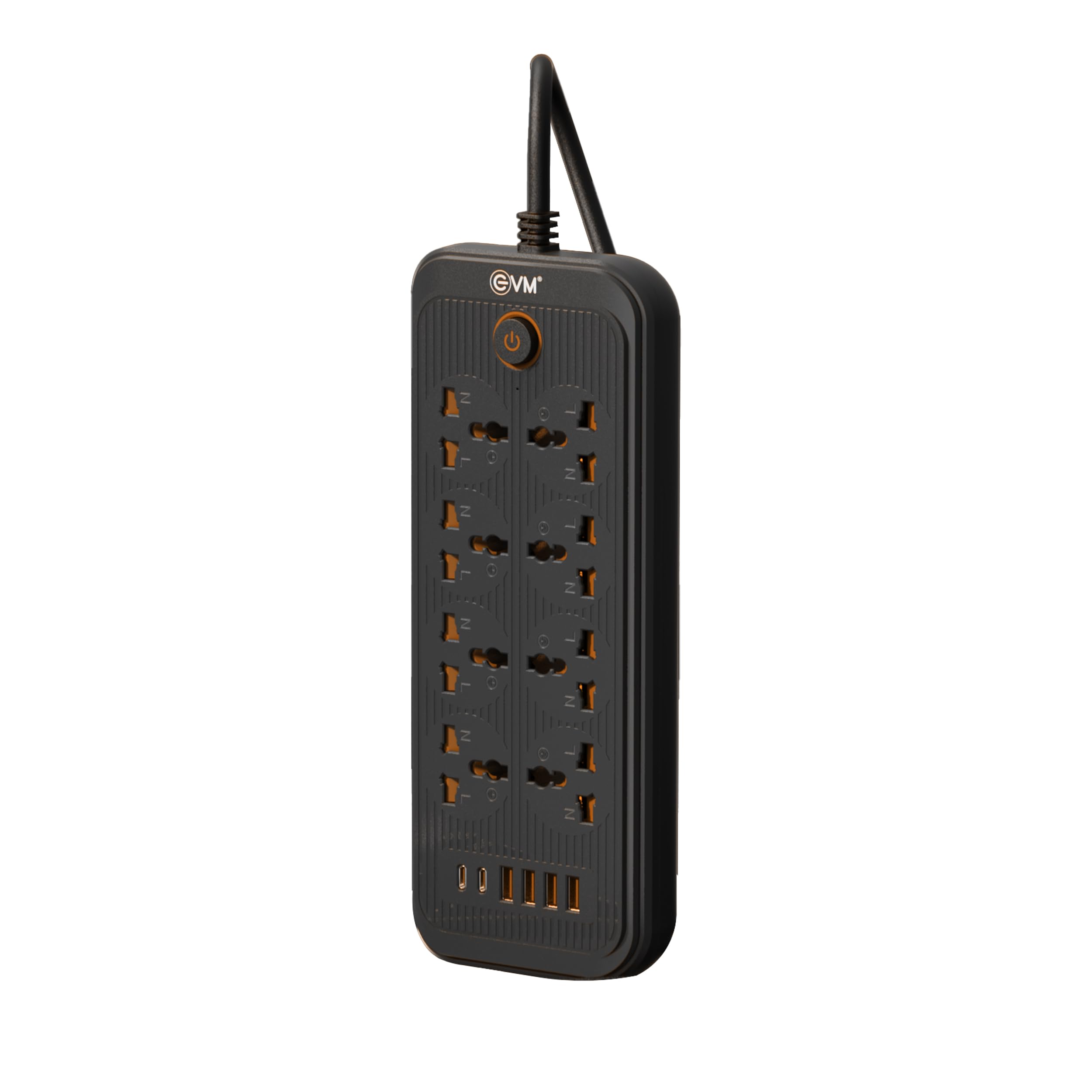 EVM EnSurge Extension Board with 8 Power Outlets, 4 USB Ports, 2 Type-C Ports, 2500W Power Converter, Cord Length 3Mtr, Ideal for Home & Office - 1 Year Warranty (EVM-EnSurge-03)-picture-30