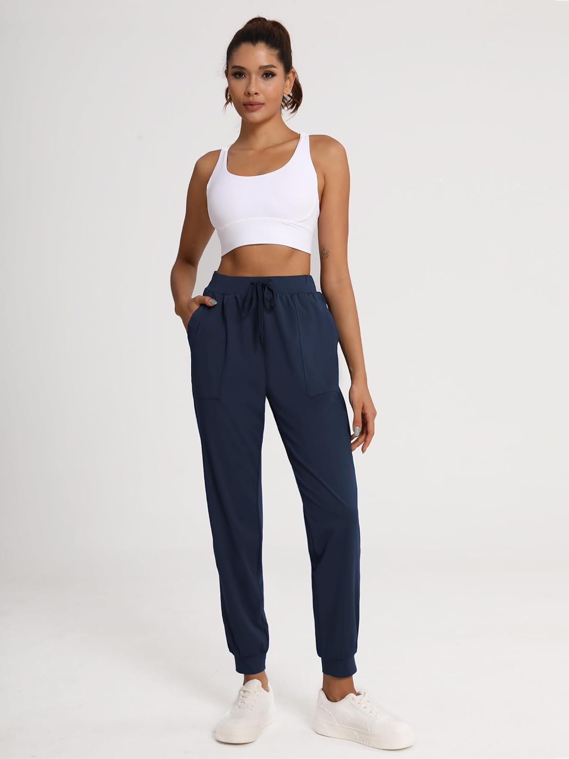 Women's 31"/33"/35"/37" Tall Inseam Joggers Running Sweatpants Pockets Tapered Athletic Workout Lounge Pants - Image 8