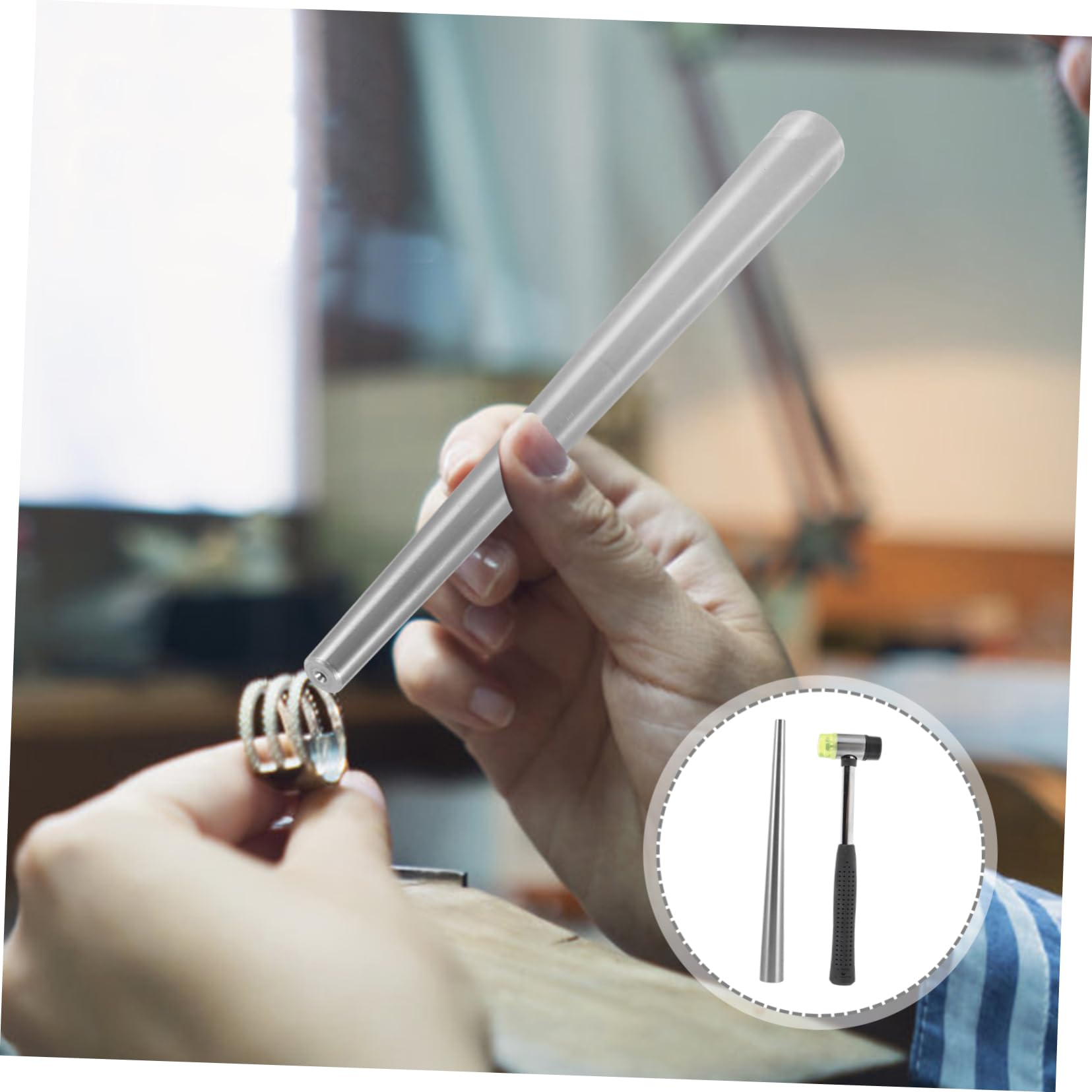Artibetter Herramienta de Corrección Ajustador de Tamaño para Anillos para Anillos de Acero Inoxidable Accesorio Práctico para Mantenimiento de Joyería