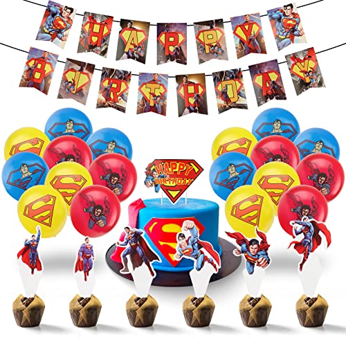 Juego de Decoración de Cumpleaños con Globo de Superman, Decoraciones de Fiesta de Cumpleaños de...
