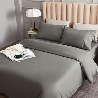 Bed Sheet Set - Brushed Microfiber Bedding - Bedding Sheets & Pillowcases - Deep Pockets - Easy Fit - Breathable & Cooling Sheets - 4 Piece King Dark Gray
