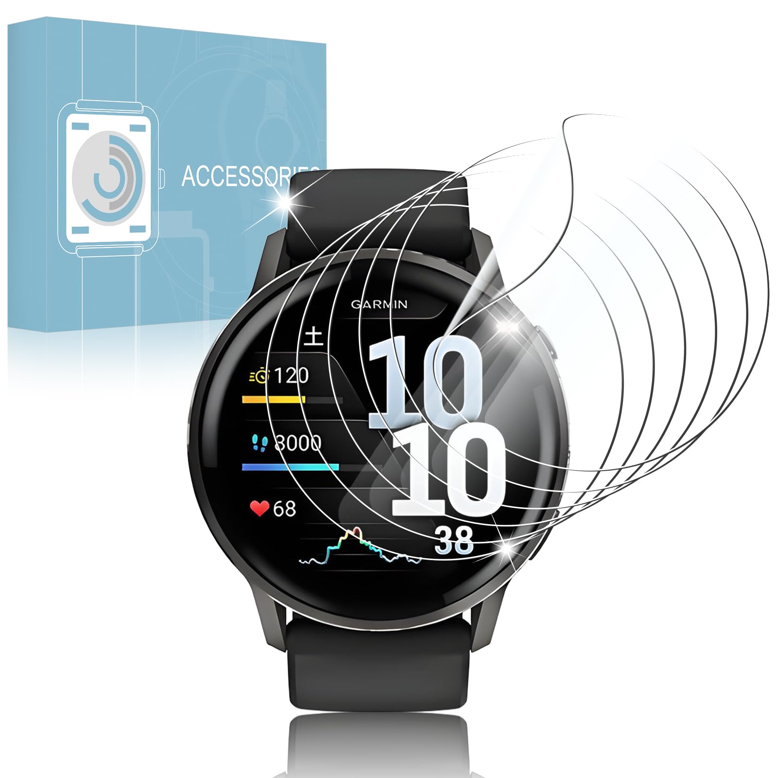Amazon.co.jp: 【6枚組】For GARMIN Venu 4 45mm 用フィルム ウォッチ 