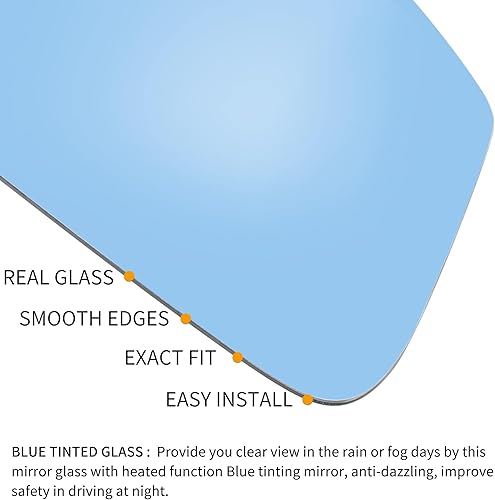 Miniatura 5 de uxcell Par del lado izquierdo del conductor y del pasajero del lado derecho del espejo de repuesto con placa de respaldo calentada vidrio tintado