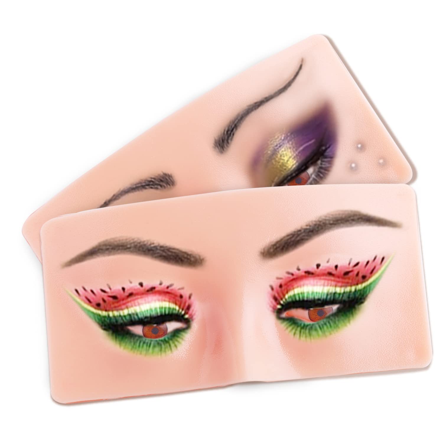 Makeup Practice Face, Bueuo 2 Pcs Makeup Practice Board Makeup Mannequin Face 3D Realistic Pad for Makeup Artist Makeup Beginner Self-taught or Professional Enthusiasts