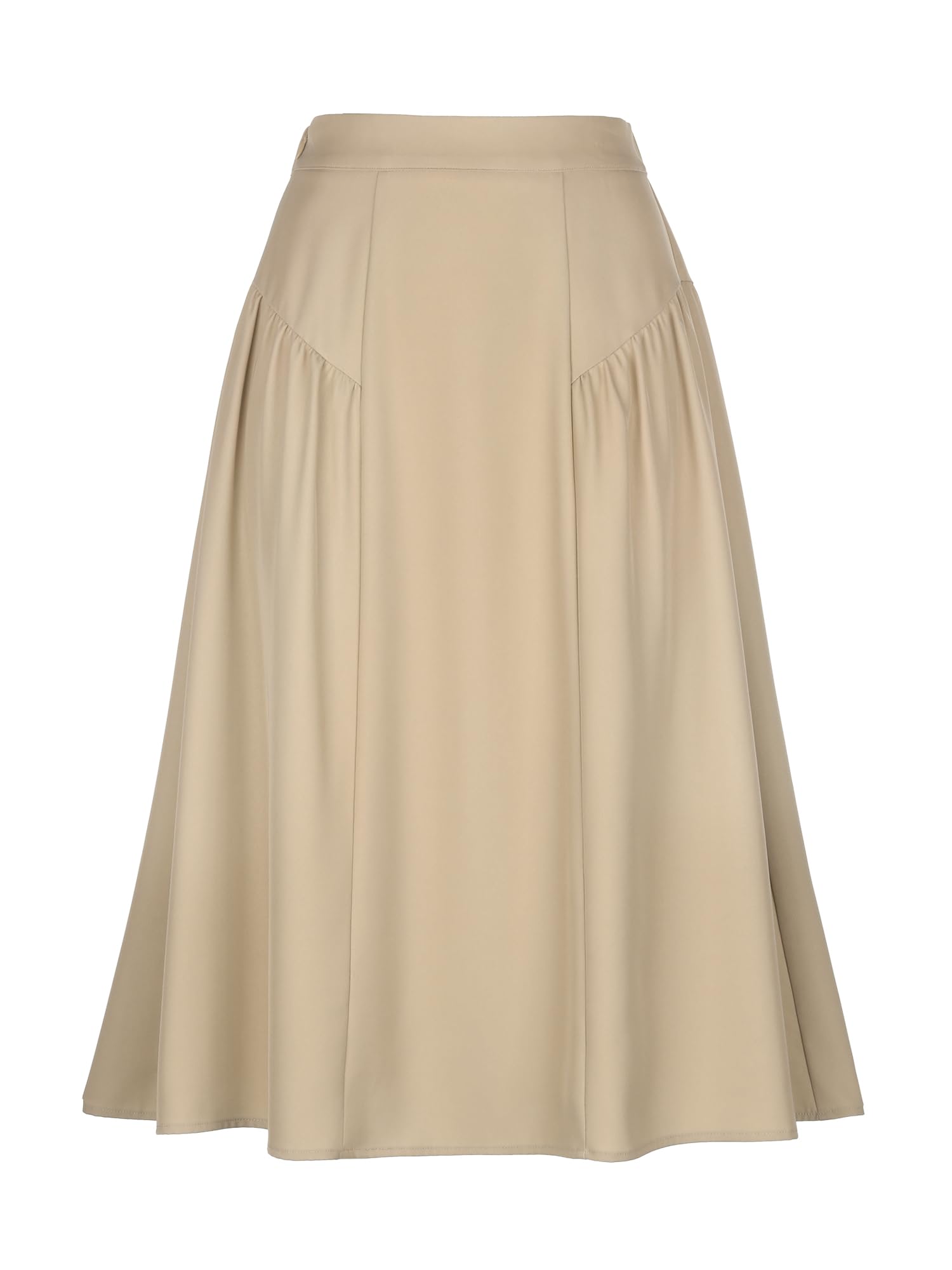 Allegra K Pleated Midi Skirt for Women Vintage High Waisted Flowy A-Line Casual Work Skirts