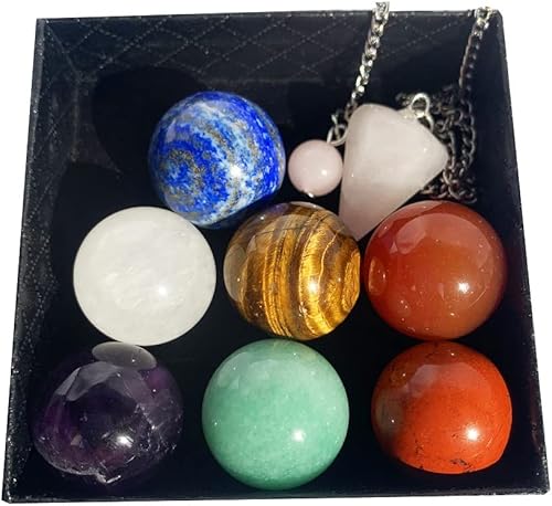 Miniatura 7 de FEIXI A Box - Bola de cristal de cuarzo natural con piedras curativas para la terapia de combinación de cristales