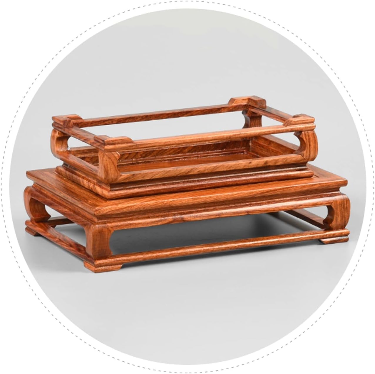 TEESONG 盆栽台座 木製盆栽ベース 木製花瓶ベース 植物スタンド 屋内植物スタンド 家庭用長方形装飾ティーポットベース 花瓶台