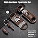 Cigar Cutter Set, with Cigar Straight Cutter, Cigar V Cutter, Cigar Punch, Multi-Functional Cigar Accessories Kit for Cigar Humidor Case, Portable Cigar Tools for Travel Outdoors (Brwon)