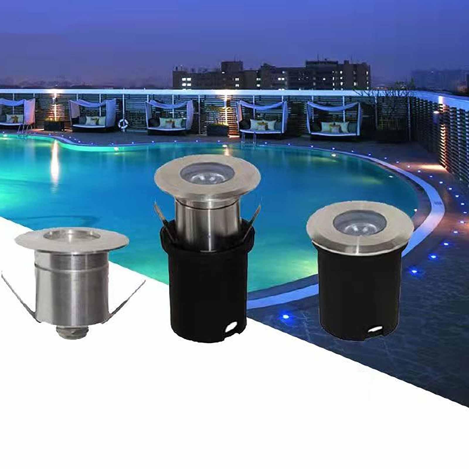 LED Buried Lights - Underwater Light, 1W Led Beam Light Outdoor Wall Lamp Landscape Lighting, IP68 Waterproof Recessed LED Beam Submersible Spotlight, Easy To Install Narrow Beam Spotlight(White light