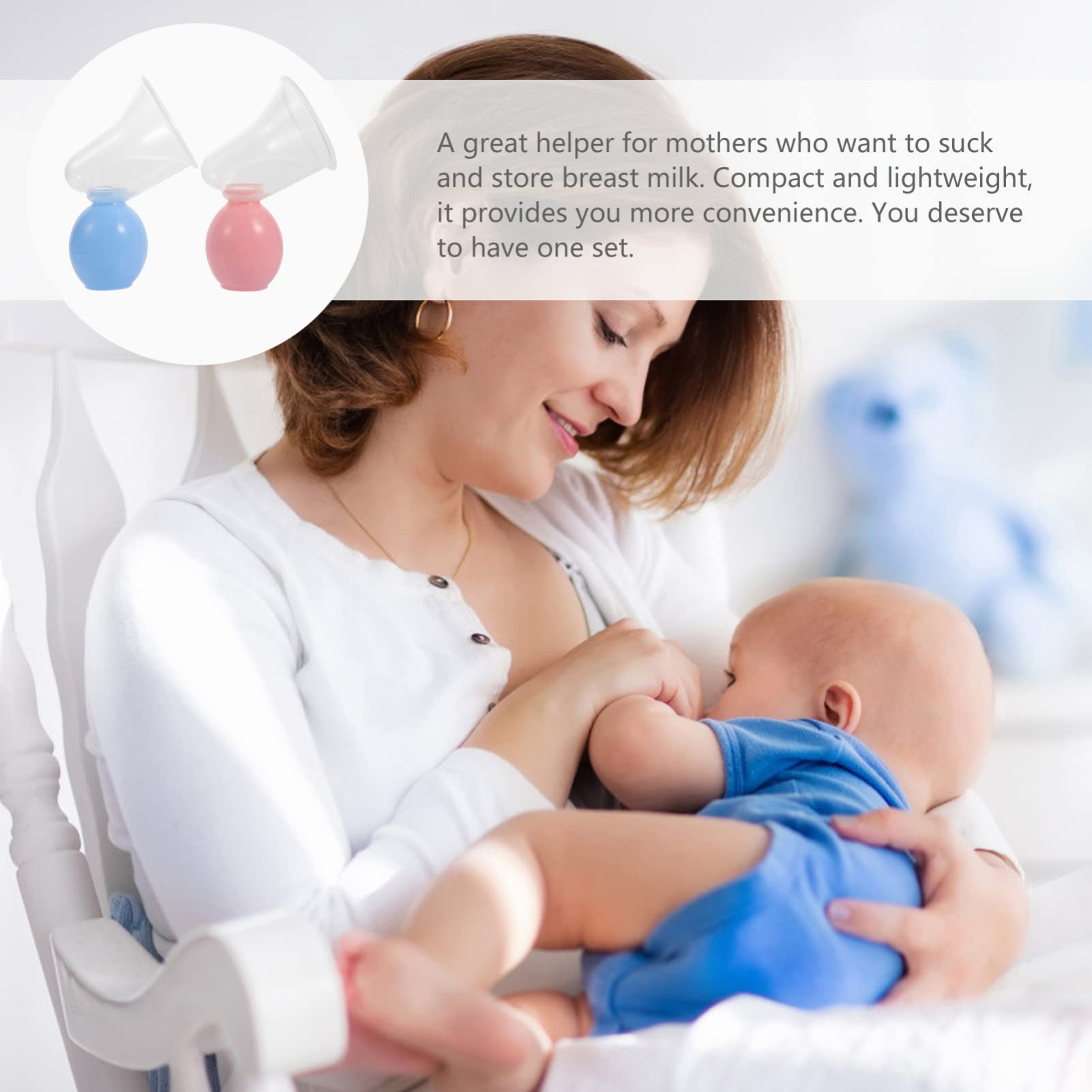 ULDIGI Manual Breastfeeding Supplies 2 Sets Portable Pumps for Breastmilk Suction
