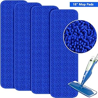 Mop Pads- 4PCS Microfibre Mop Replacement Pads Spray Mop Cleaning Pads for All Spray Mops & Reveal Mops, Washable Cloths Wet Dry Use for Hardwood Floor, Blue