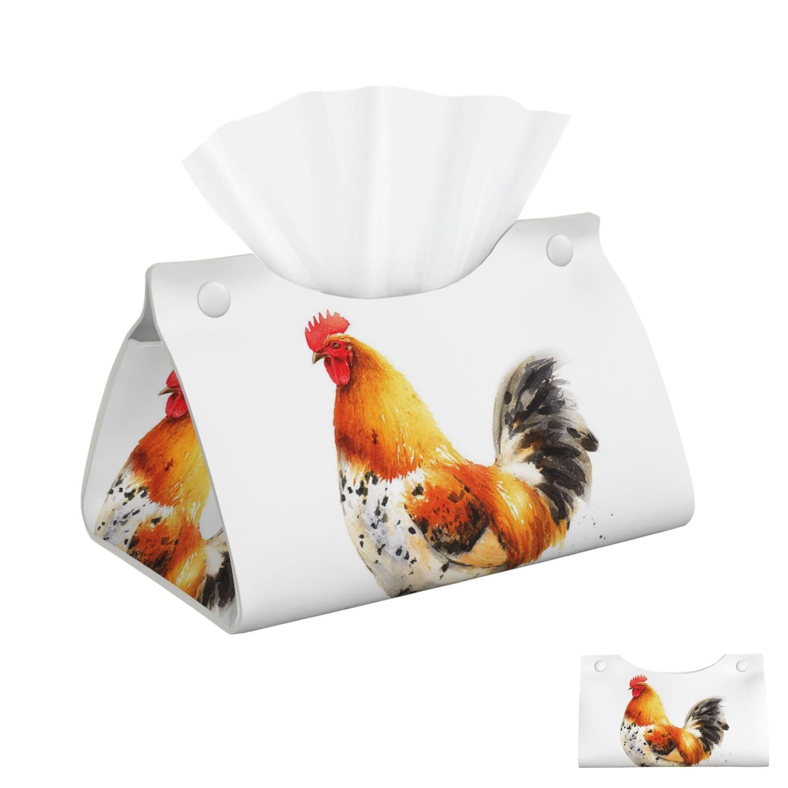 Chicken Print Tissue Box Cover Square Cube Boxes
