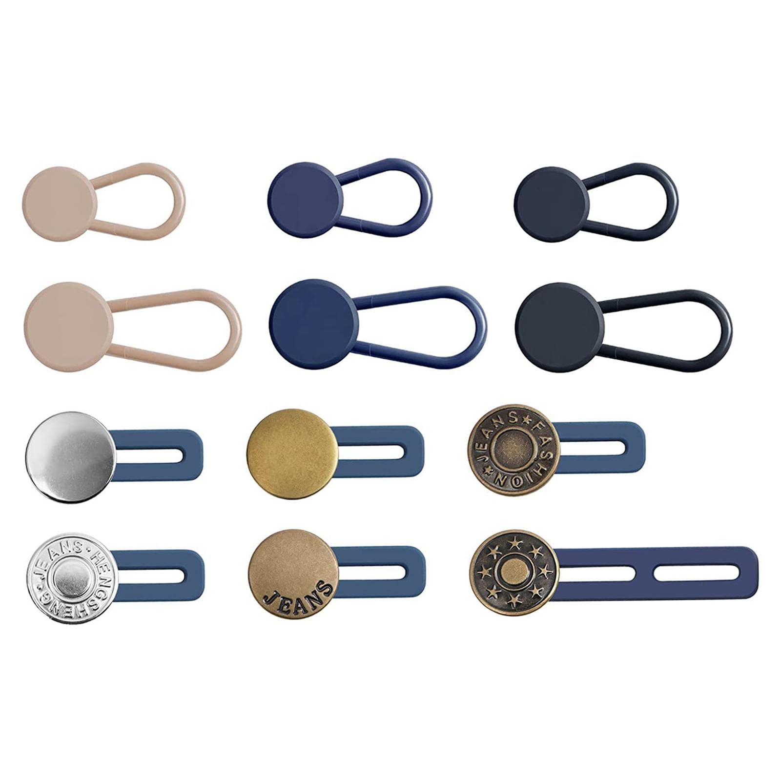 Juego de 10 extensores de botones para pantalones, sin coser, flexibles, invisibles, para camisas y ropa