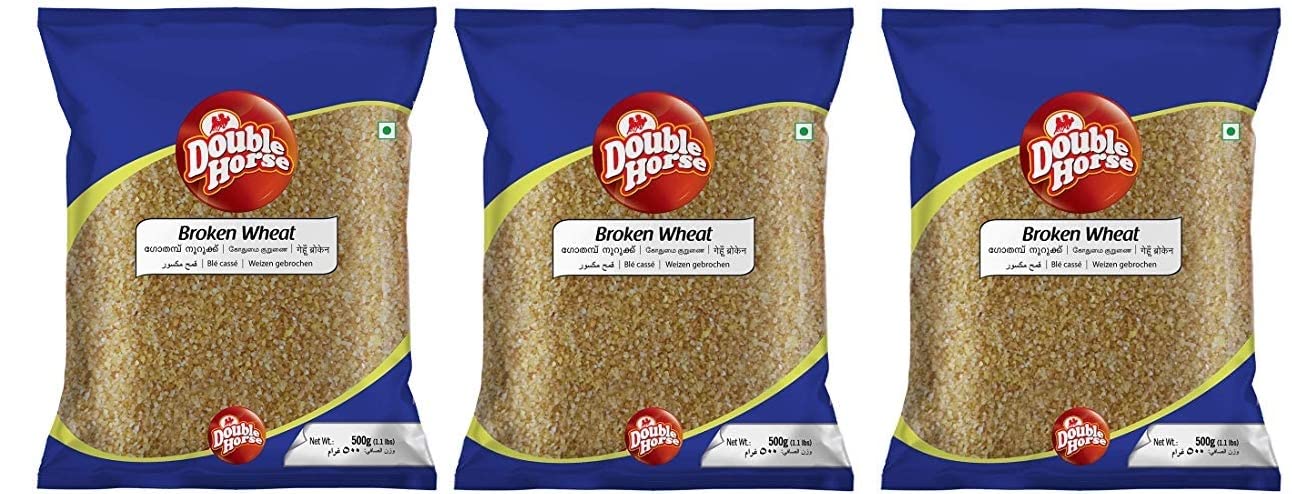 Double Horse Fibre Rich Broken Wheat 500g | Pack of 3| Dalia | Bansi Wheat Broken | Nuruku Gothambu | Improves Metabolism | (B0C5MC6D4Z) Amazon Price History, Amazon Price Tracker