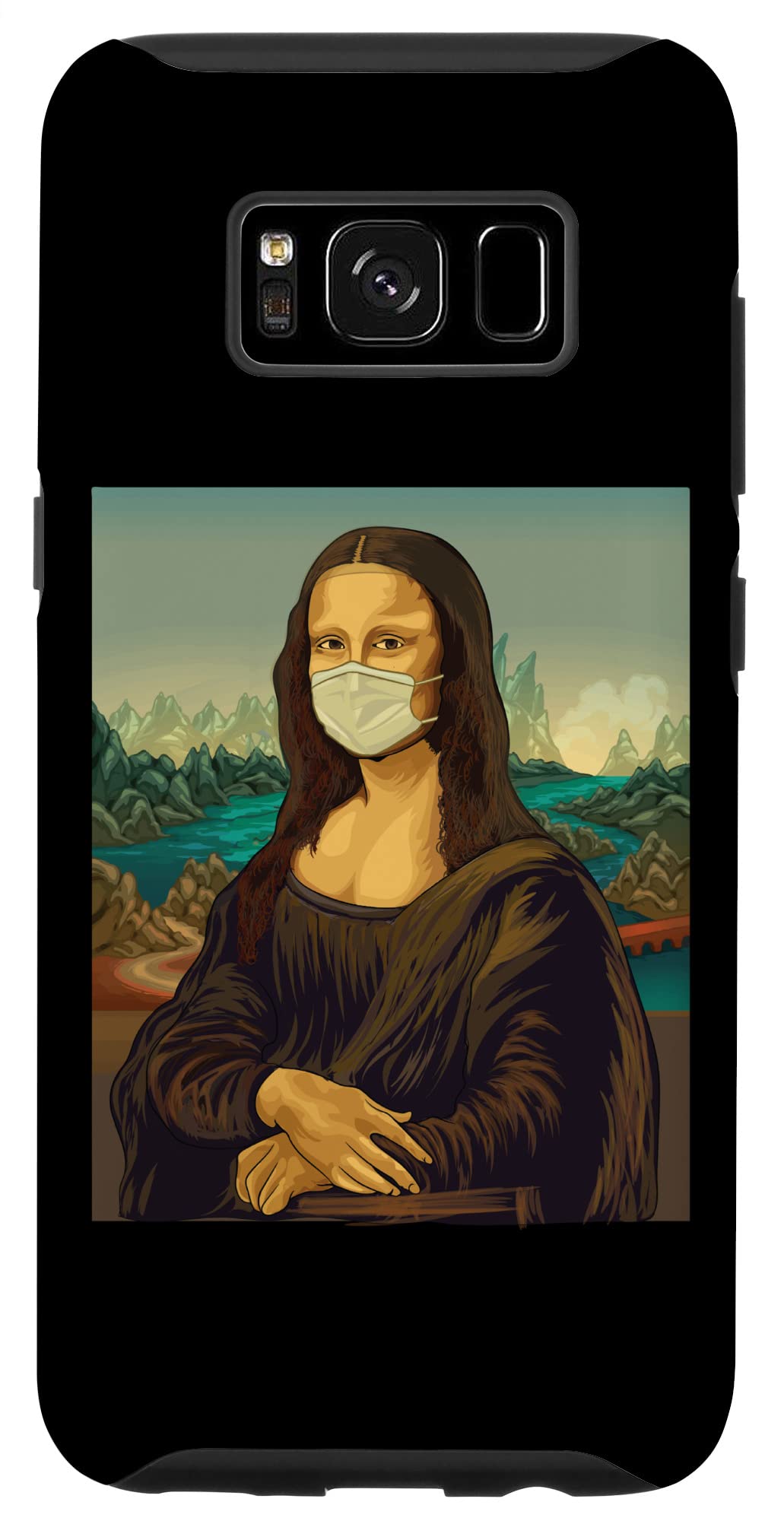 Galaxy S8 Mona Lisa with Mouth Guard Leonardo Da Vinci Face Mask Case