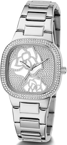 Miniatura 2 de GUESS Reloj para mujer de 1.260 in - Correa de tono plateado con esfera plateada, Tono plateado, Moderno