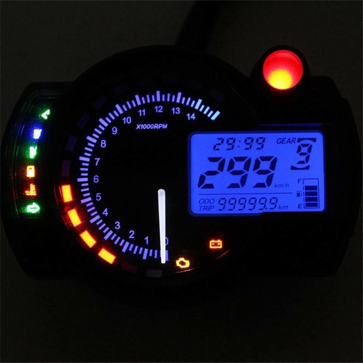 Tacómetro de Motocicleta Digital, Velocímetro y Odómetro Pantalla