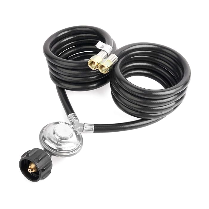 Buy GASPRO 6FT Propane Regulator with Double Hoses for Grill, Side