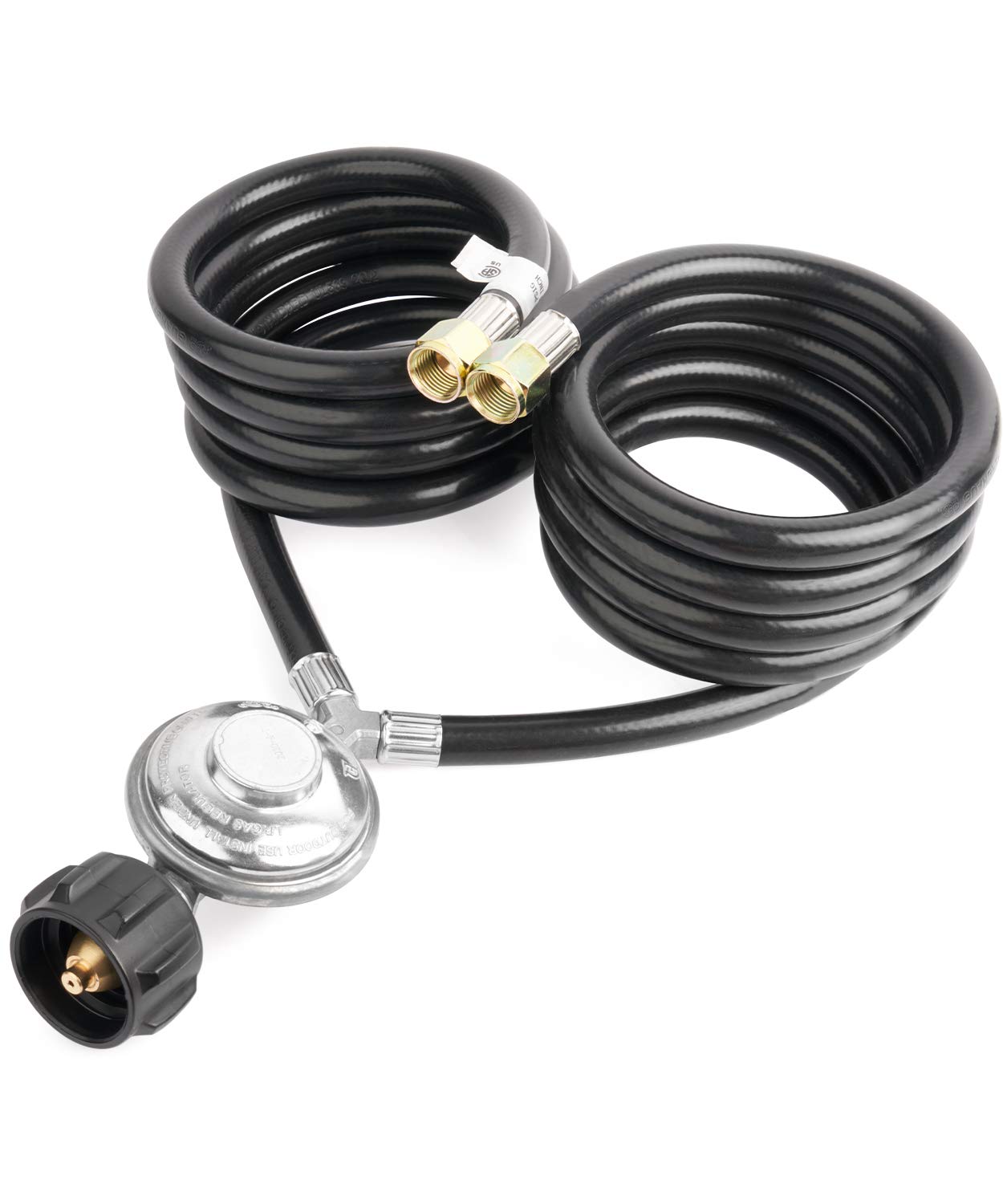 Buy GASPRO 6FT Propane Regulator with Double Hoses for Grill, Side