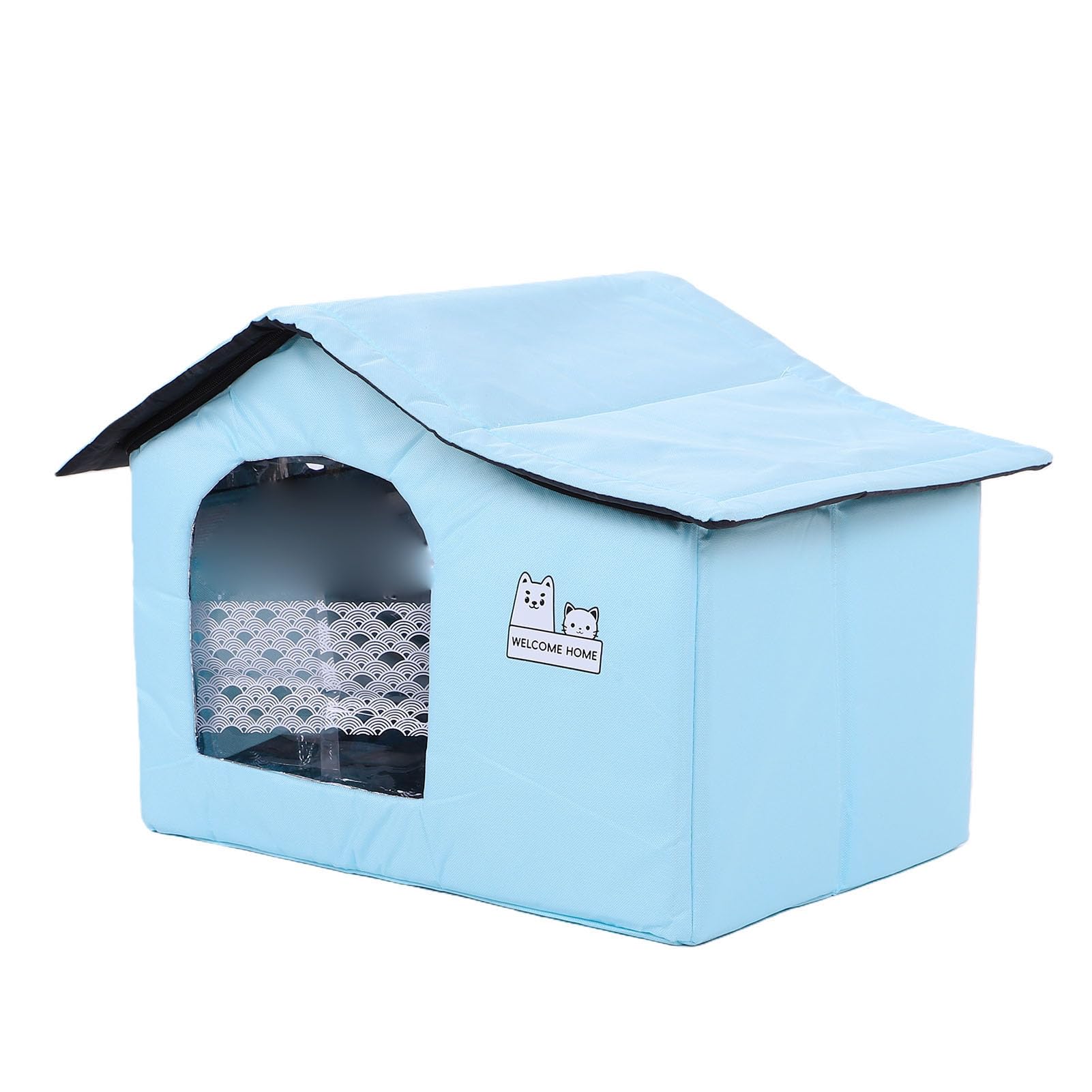 Casa para gatos con aire acondicionado, ajustable y ligera, para uso en interiores y exteriores, con bolsas de hielo (tamaño mediano)