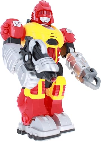 Miniatura 8 de Robot caminante rojo transformando luces y sonidos de juguete para niños de 3 años en adelante