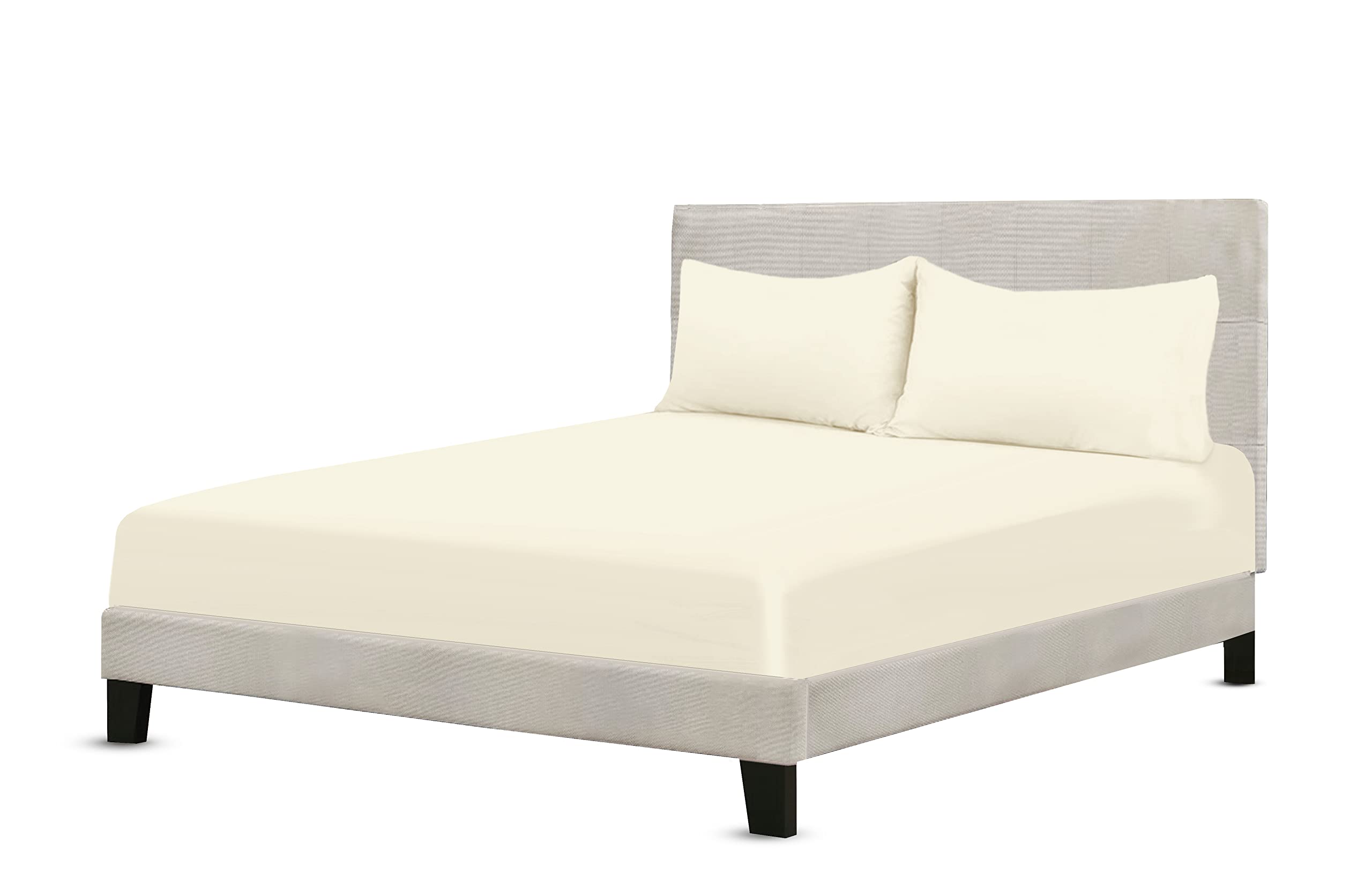 300 Thread Count Egyptian Cotton Fitted Sheet 30 CM/12 Inch Extra Deep Pocket, Hotel Quali...