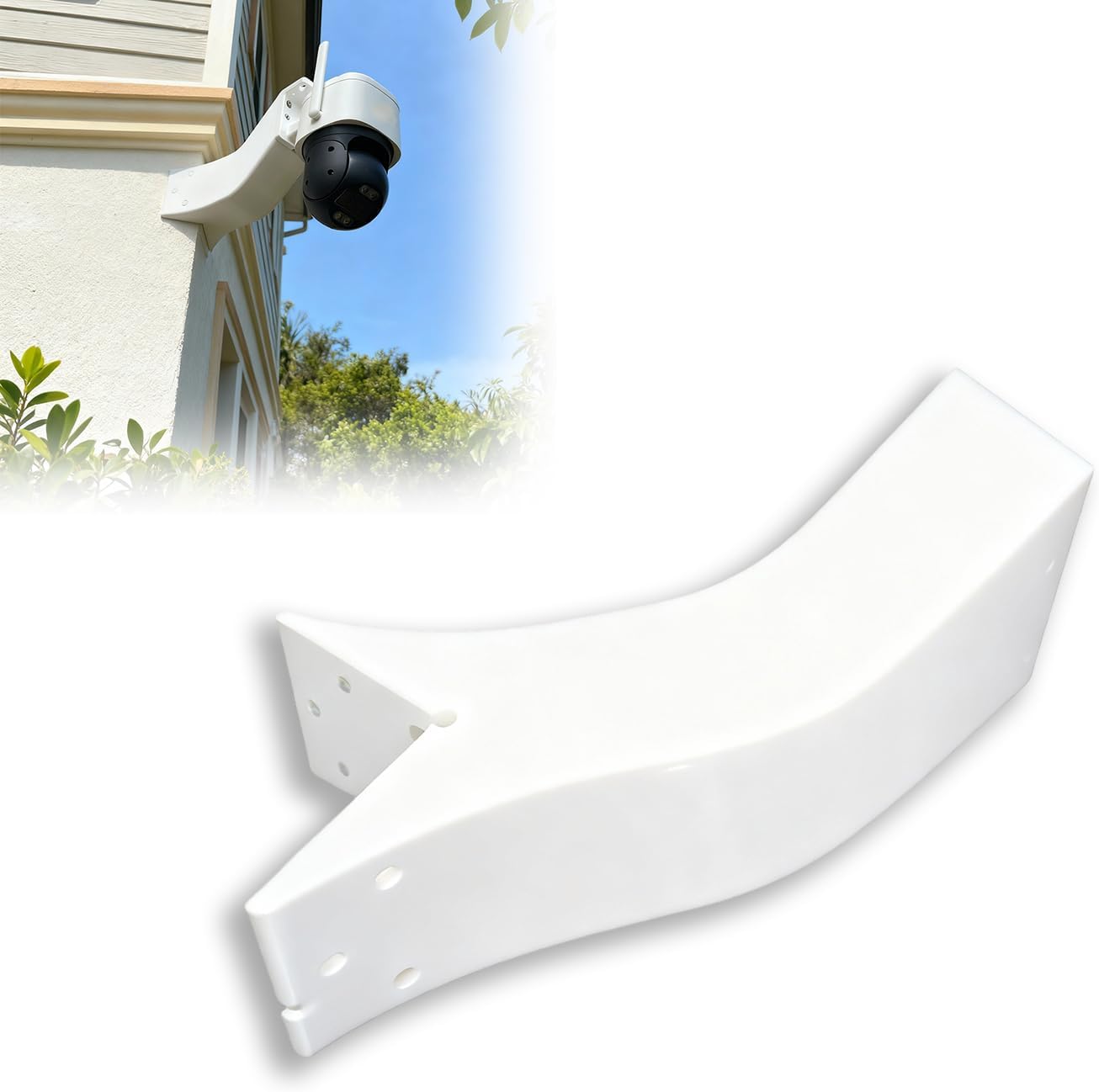 Corner Mount for Reolink TrackMix WiFi Camera | Wall Bracket with Cable Management | Secure Installation | Versatile Positioning on Corners | Surveillance Brackets