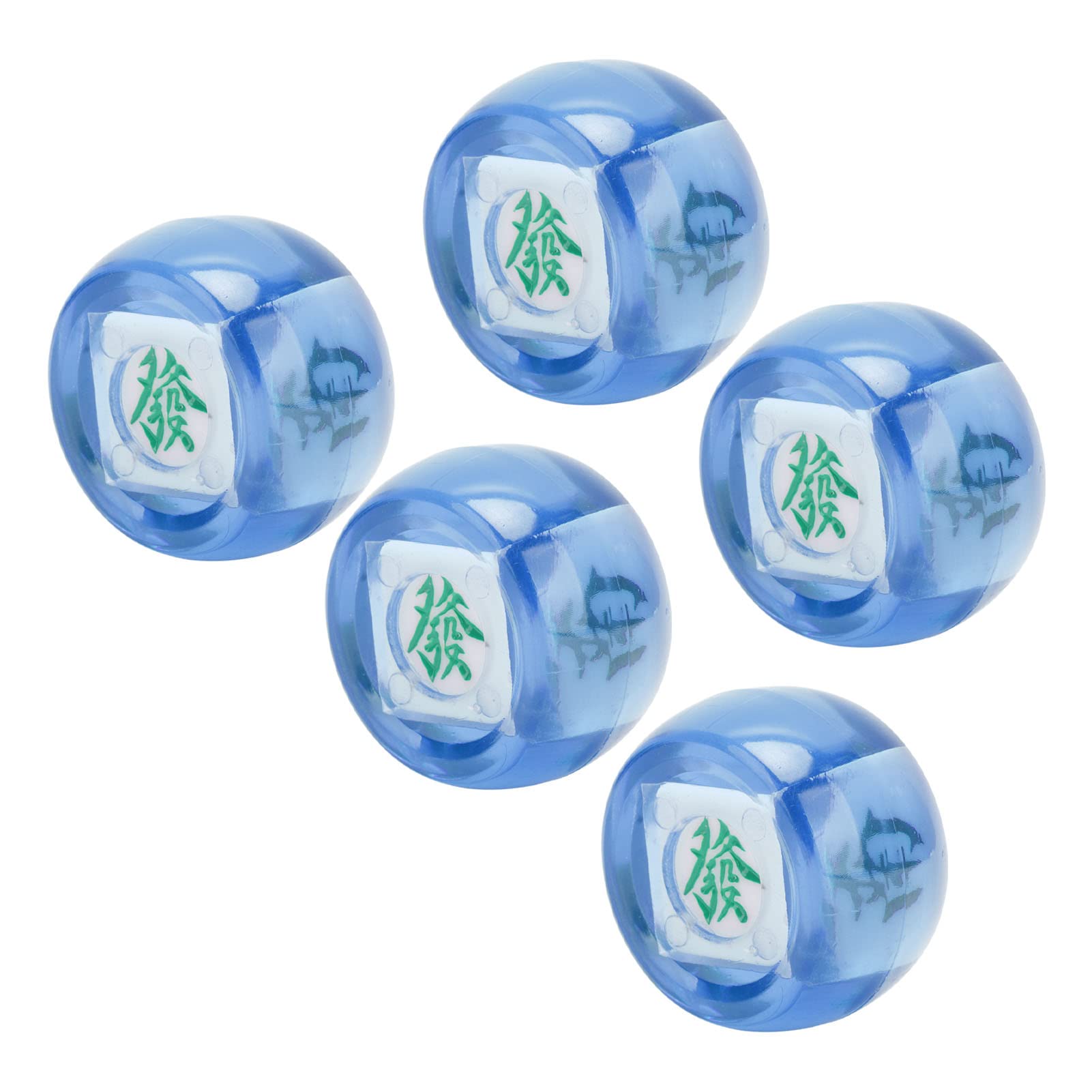 Mahjong Dice, 5Pcs Mahjong Wind Direction Dices South West North Sphere Game Dice for Entertainment (Transparent Blue)