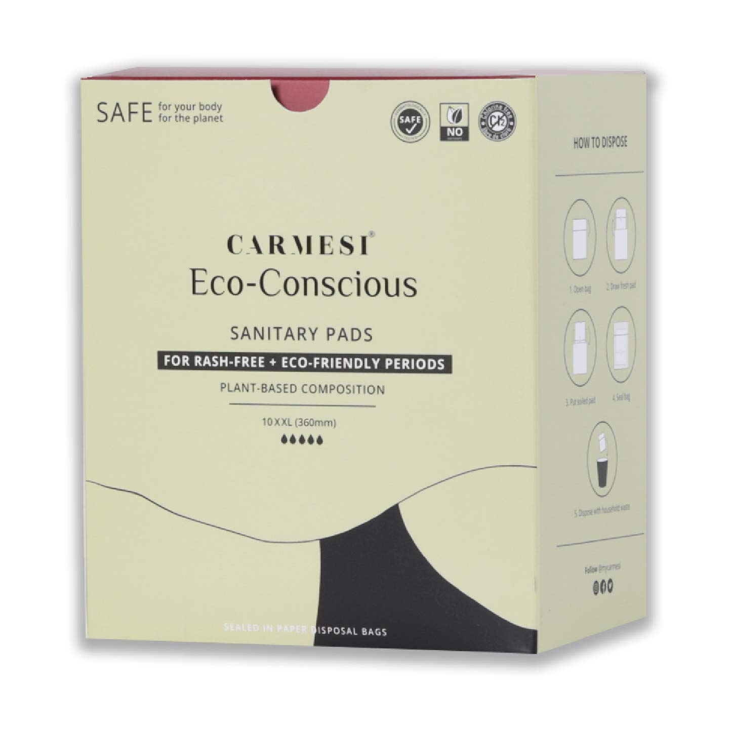 Buy CarmesiEcoConscious Sanitary Pads 10 Pads (10 XXL) Free