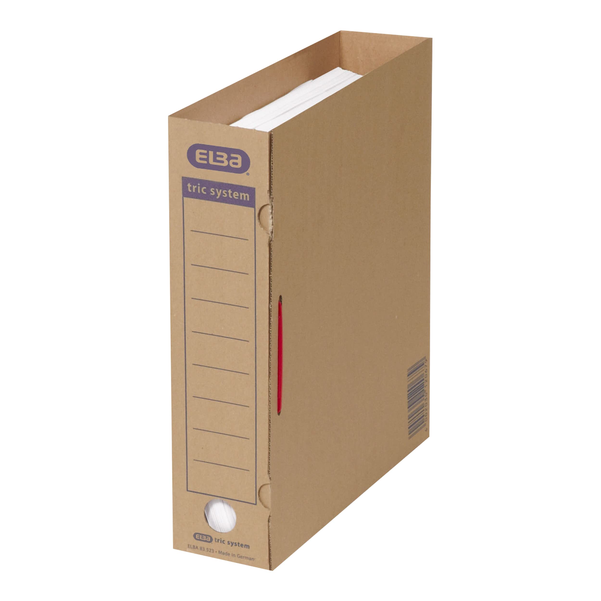 Elba Archiv-Ordner tric system, Wellpappe naturbraun, ohne Bündelungsbügel, 30 Stück 100421088