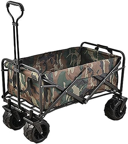 Bgarden Carts,Collapsible Wagon,Sports Outdoor Utility Wagon Folding Garden Wagon Sports Steel Frame Foldable Yard Car Camping Cart with Side