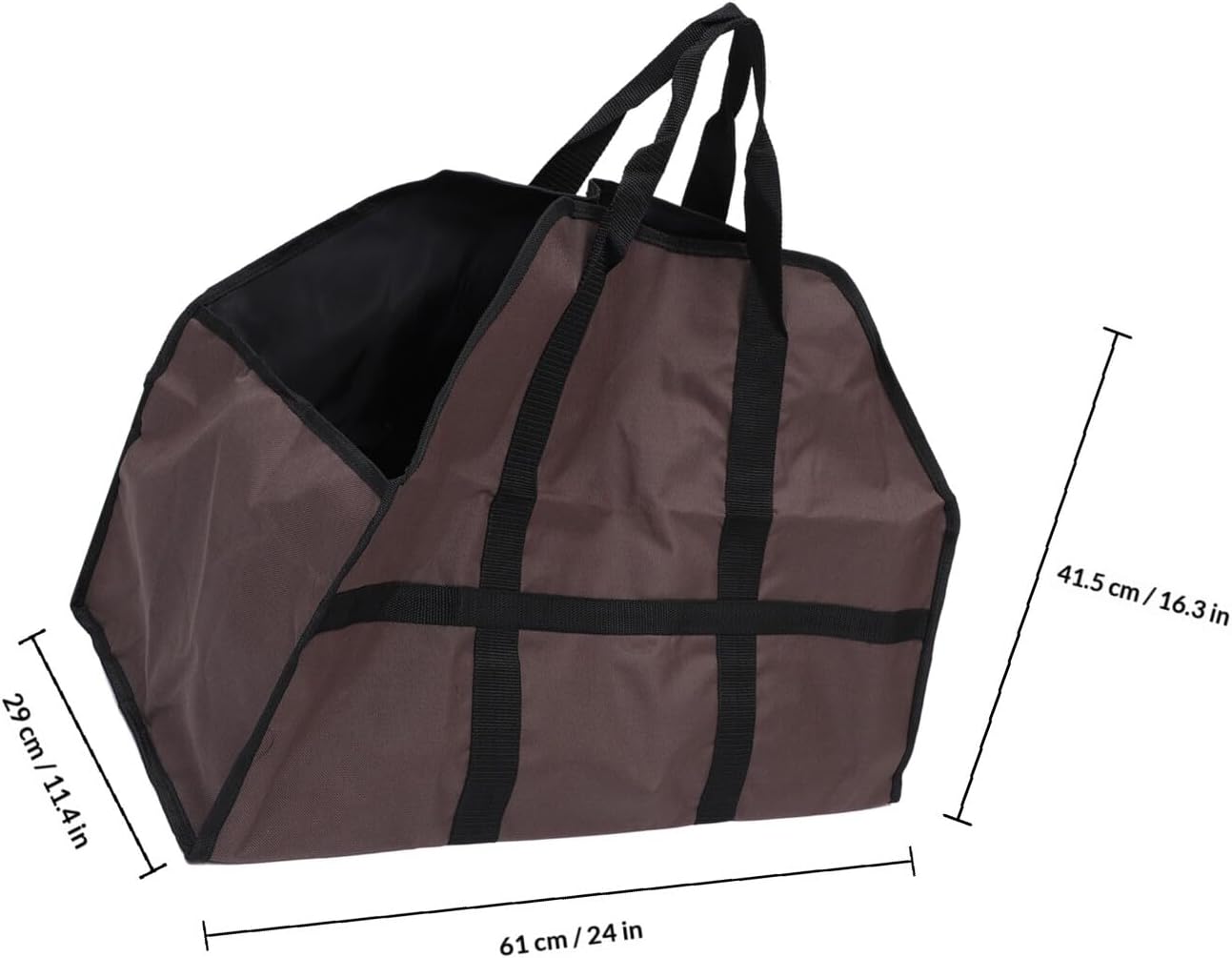 minkissy Large Capacity Firewood Tote Bag 61x29x41.5cm Oxford Cloth Firewood Carrier Sturdy Log Storage Pouch for Outdoor Camping and Indoor Fireplace Use