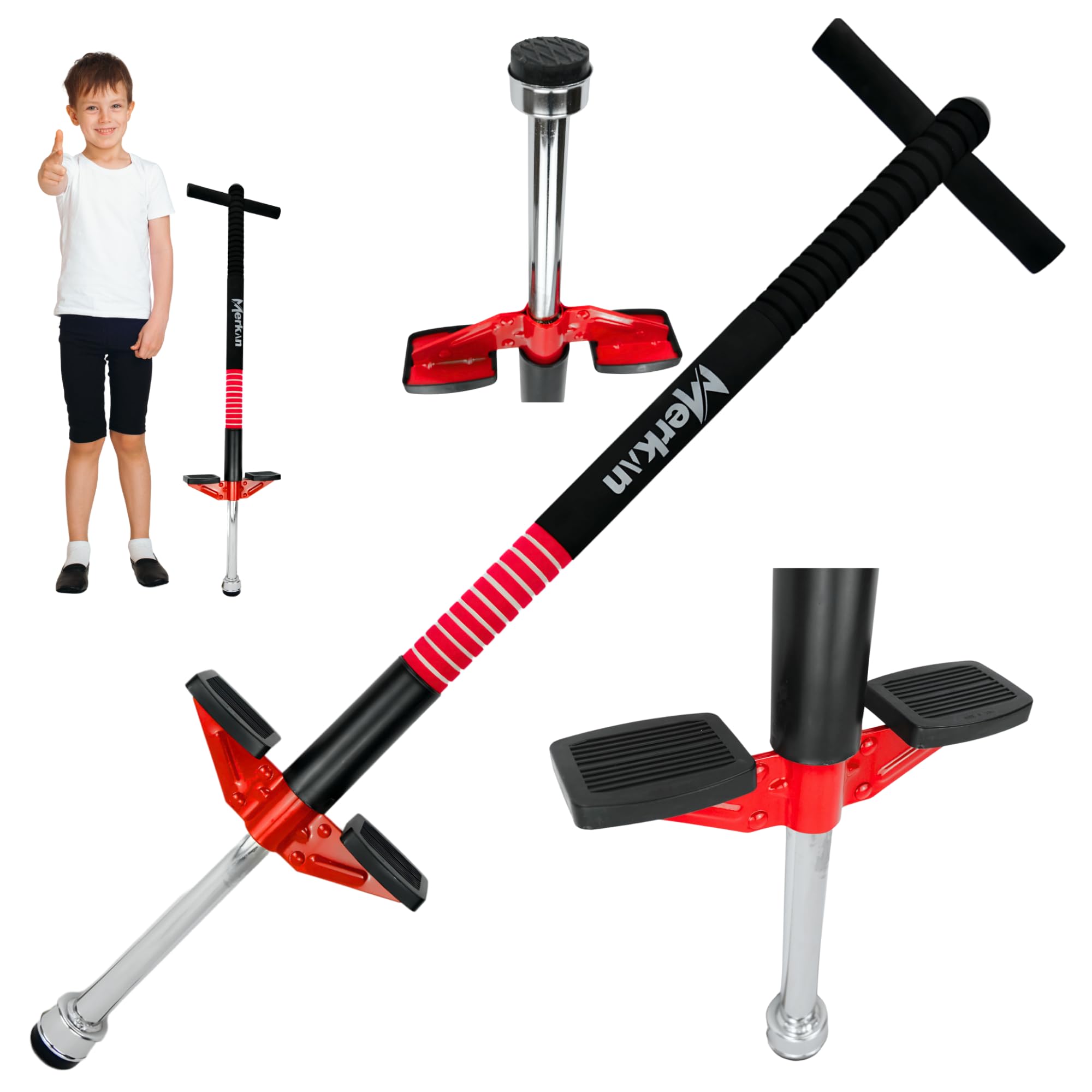 Pogo Stick, Jump Stick, Springen, Muster für Kinder, Jungen und Mädchen, Lenker aus Weichschaum, 5+, bis 70 kg