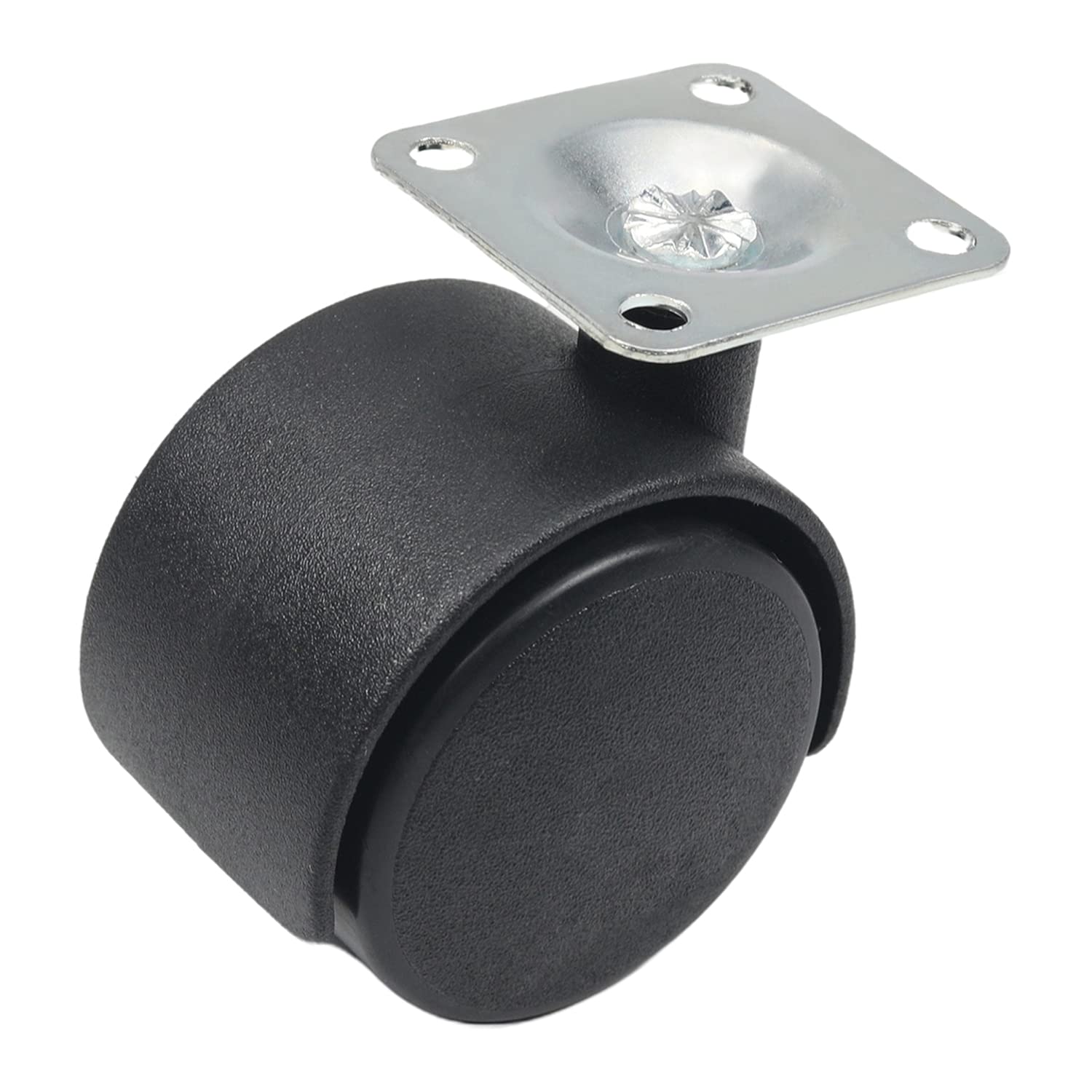 Mromax Black 1.5 Inch Swivel Casters Twin Wheel,Top Plate Mount Swivel Caster 1Pcs